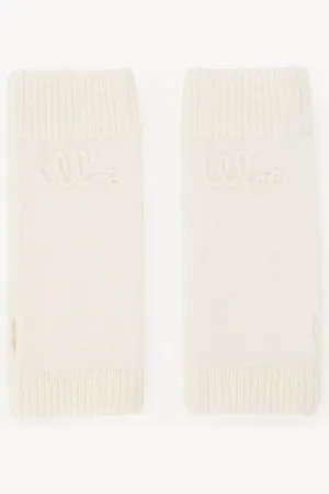 Chloé Mitones Chloé Lace Knit de lana y jacquard de encaje Blanco