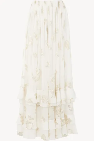 Chloé Maxifalda fluida de jacquard de seda y lúrex