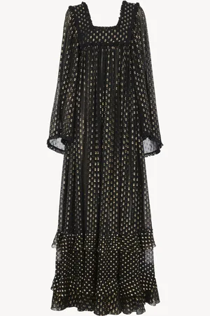 Chloé Maxivestido con volantes de seda ligera