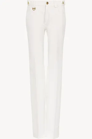 Chloé Pantalones rectos de lona de algodón