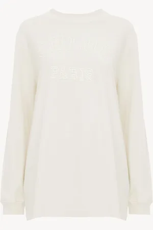 Chloé Camiseta oversize de manga larga con logotipo de jersey de algodón