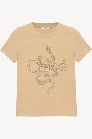 Chloé Camiseta corta con logotipo de jersey de algodón