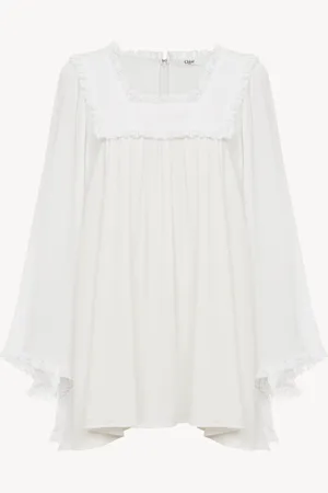 Chloé Minivestido fluido de crespón de seda