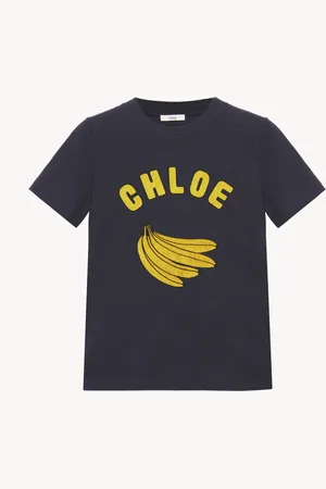 Chloé Camiseta corta con logotipo de jersey de algodón