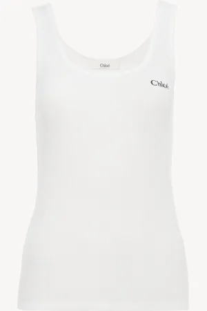 Chloé Top de tirantes logotipo de jersey