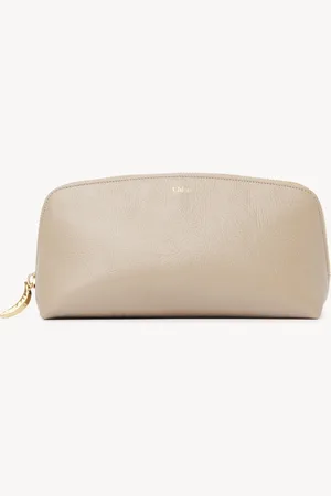 Chloé Neceser de maquillaje Banana de cuero granulado