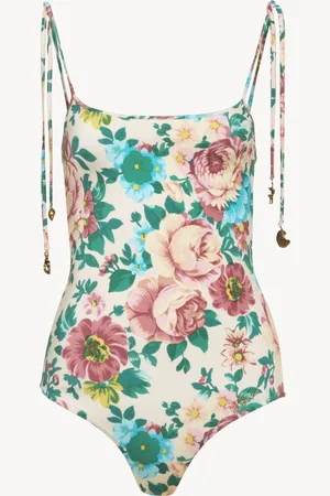 Chloé Bañador de una pieza con tirantes anudados Beige