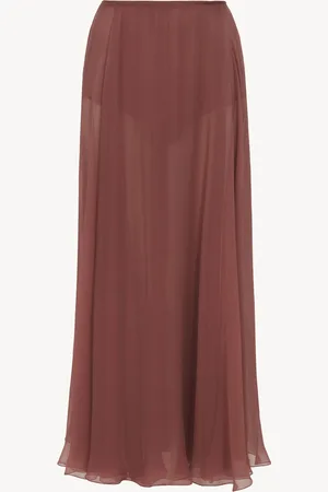 Chloé Falda midi fluida de muselina de seda
