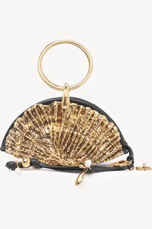 Chloé Bolso de mano Sea Treasures Shell con cremallera de cuero suave y metal