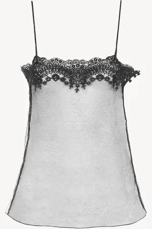 Chloé Top de tirantes ajustado de encaje bordado