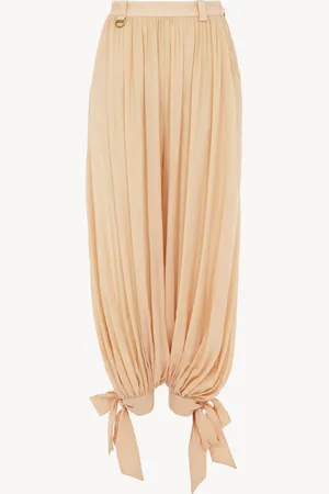 Chloé Pantalones plisados fluidos de seda charmeuse