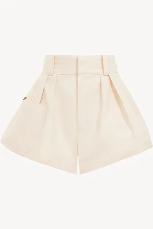 Chloé Minipantalones cortos de talle alto de lona de algodón