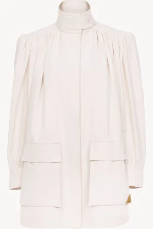 Chloé Chaqueta utilitaria con cuello alto de lona de algodón