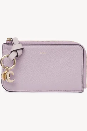 Chloé Cartera Alphabet de cuero granulado Morado
