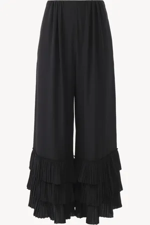 Chloé Pantalones fluidos de pernera ancha de crepé de seda china
