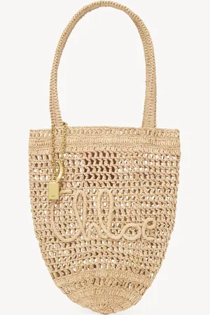 Chloé Bolso tote pequeño Summer Banana de rafia