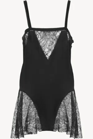 Chloé Minivestido sin mangas de seda charmeuse y encaje