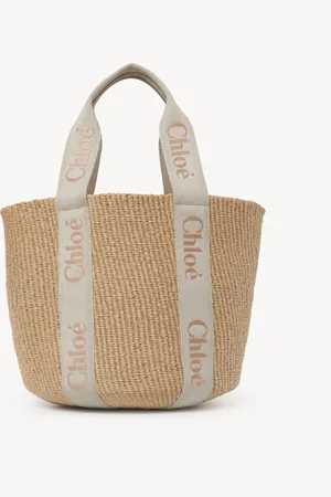 Chloé Bolso cesta grande Woody de fibras naturales