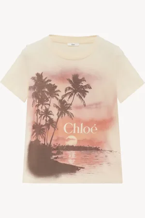 Chloé Camiseta corta con logotipo de jersey de algodón
