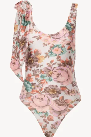 Chloé Bañador de una pieza con tirantes anudados Gris