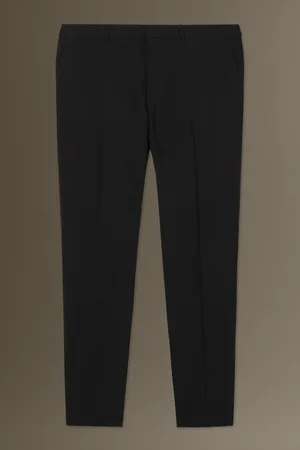 COS SLIM WOOL-HOPSACK TAPERED TROUSERS