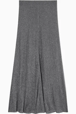 COS SPARKLY RIBBED-KNIT MAXI SKIRT