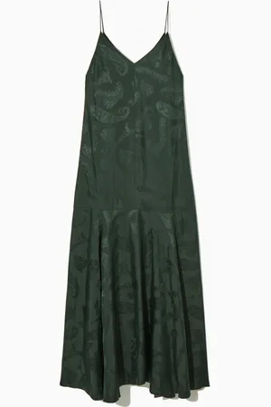 COS TIERED PAISLEY-JACQUARD SILK MAXI DRESS