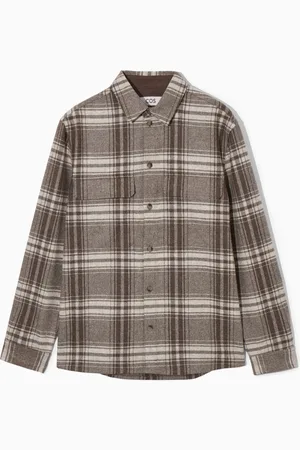 COS CHECKED WOOL-FLANNEL OVERSHIRT