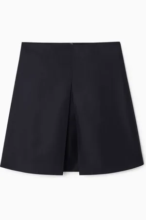 COS PLEATED WOOL-BLEND MINI SKIRT