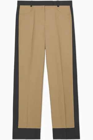 COS DECONSTRUCTED COLOUR-BLOCK WOOL TROUSERS