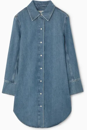 COS OVERSIZED DENIM MINI SHIRT DRESS