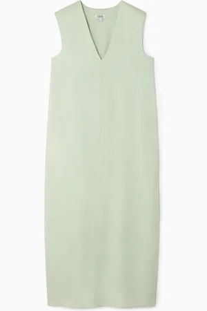 COS V-NECK LINEN-BLEND DRESS