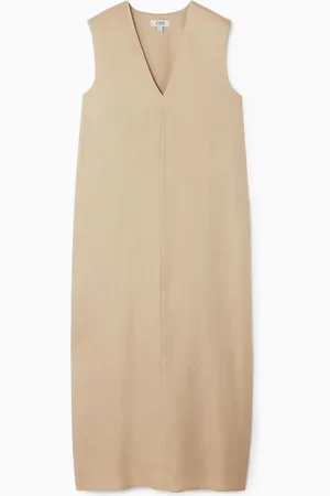 COS V-NECK LINEN-BLEND DRESS