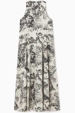 COS VOLUMINOUS V-NECK MAXI DRESS