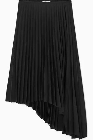 COS ASYMMETRIC PLEATED MIDI SKIRT