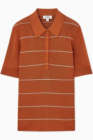 COS STRIPED KNITTED POLO SHIRT