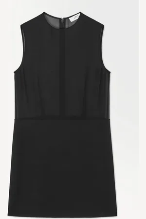 COS THE SHEER-PANEL SILK SHIFT DRESS