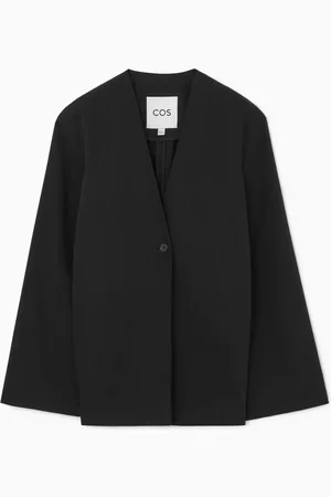 COS SLIM COLLARLESS SINGLE-BREASTED BLAZER