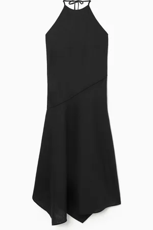 COS ASYMMETRIC HALTERNECK LINEN DRESS