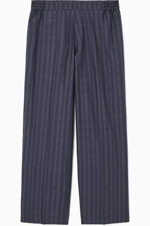 COS ZIGZAG STRIPE WIDE-LEG TROUSERS