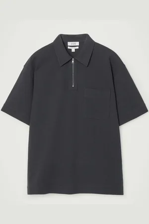 COS COTTON-TWILL HALF-ZIP POLO SHIRT