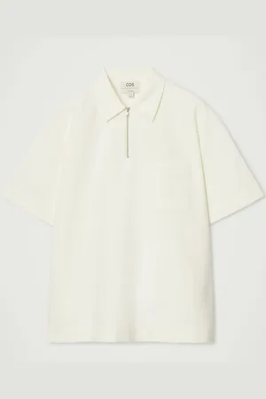 COS COTTON-TWILL HALF-ZIP POLO SHIRT