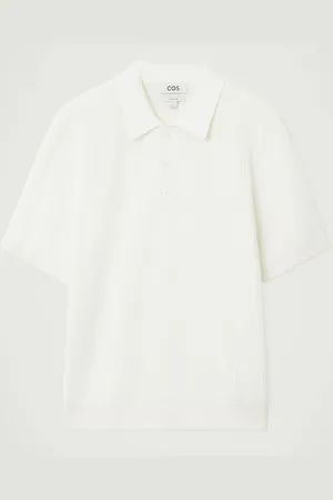 COS TEXTURED KNITTED POLO SHIRT
