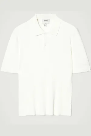 COS SLIM RIBBED-KNIT POLO SHIRT