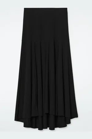 COS FLARED ASYMMETRIC MIDI SKIRT