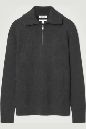 COS MERINO WOOL HALF-ZIP JUMPER