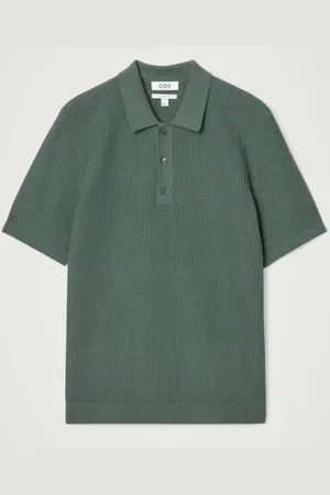 COS TEXTURED KNITTED POLO SHIRT