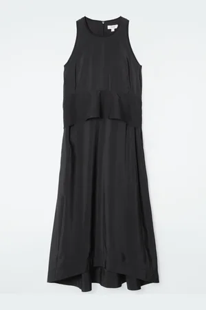 COS DRAPED-PEPLUM MAXI DRESS