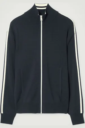 COS CONTRAST-STRIPE KNITTED TRACK JACKET