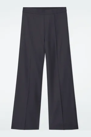 COS REGULAR ELASTICATED WOOL STRAIGHT-LEG TROUSERS